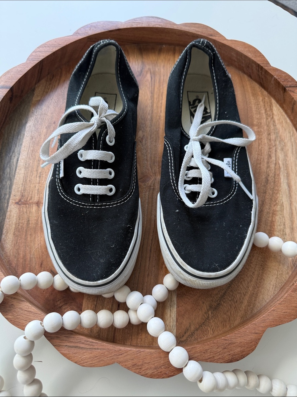 Vans Black Canvas Low-Top Sneakers with White Accents